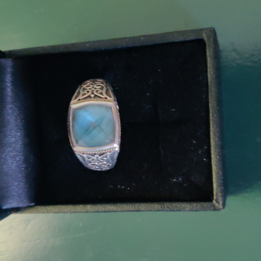Women's size 8 blue topaz sterling silver 925